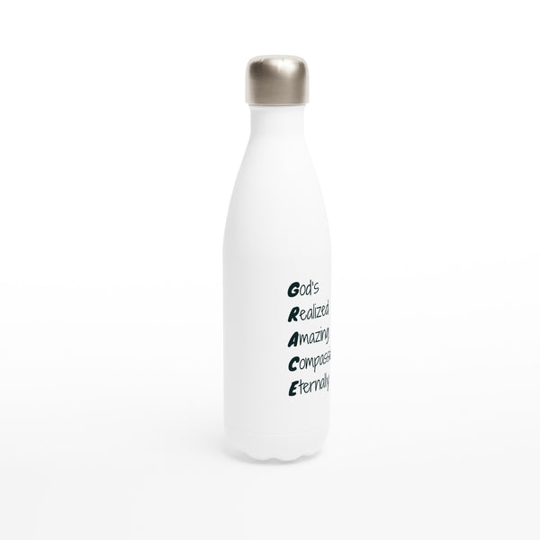 GRACE - White 17oz Stainless Steel Water Bottle